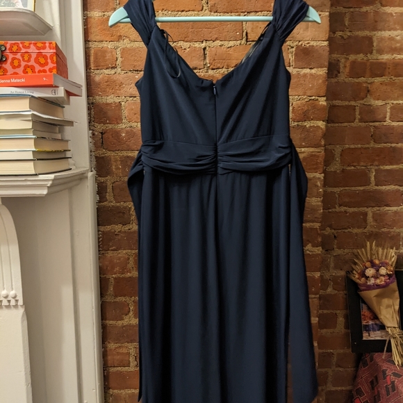 BHLDN Navy Sweetheart Neckline Maxi Bridesmaids Dress 10 - Picture 4 of 5